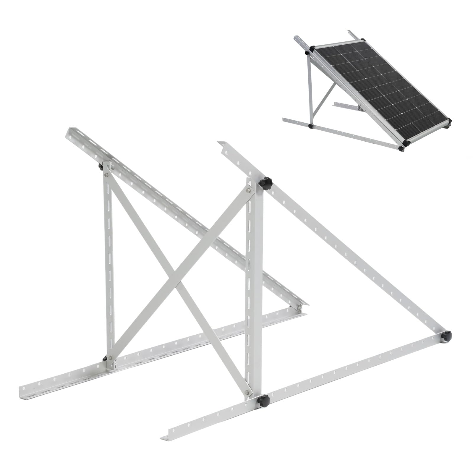 45" Solar Panel Mount Brackets Adjustable Solar Panel Tilt Mount Brackets for 100-400 Watts Solar Panel 2400Pa Windproof for Roof, RV, Ground, Boat and Off-Grid (Brackets)