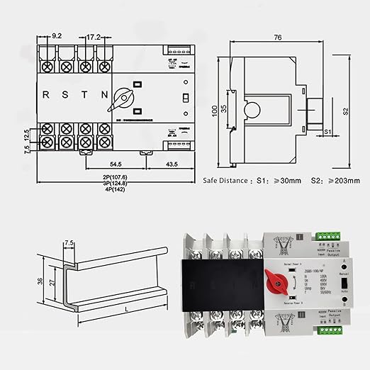 Commutateur de transfert automatique à double alimentation