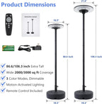 Movable Solar Street Lights Outdoor with Pole, 10000W 9999LM IP65 Waterproof Motion Sensor Lamp Posts Remote Control at 360° No Drill for Yard, Camping, Garden, Outside (86.6" Pole 216 LED)