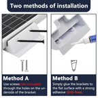 Trisinger Solar Panel Mounting Brackets, PC Corner Bracket Solar Panel Roof Drill-Free Mount for RV, Boats (2pcs-Side mounting Bracket)