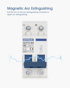 CHTAIXI DC Miniature Circuit Breaker, 2 Pole 1000V 63 Amp