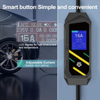 GB/T Portable EV Charger, NEMA 5-15 Plug, Adjustable 8-16A, 110V, LCD Display, 16.4ft Cable, Delayed Charging