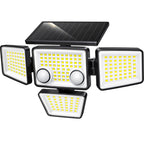 LYWALT Solar Outdoor Lights - 3000LM 188 LED Motion Sensor Outdoor Lights, 4 Heads Security Light,IP65 Waterproof, Easy Install,270°Wide Angle Flood Wall Light with 3 Modes for Backyard Yard (2 Pack)