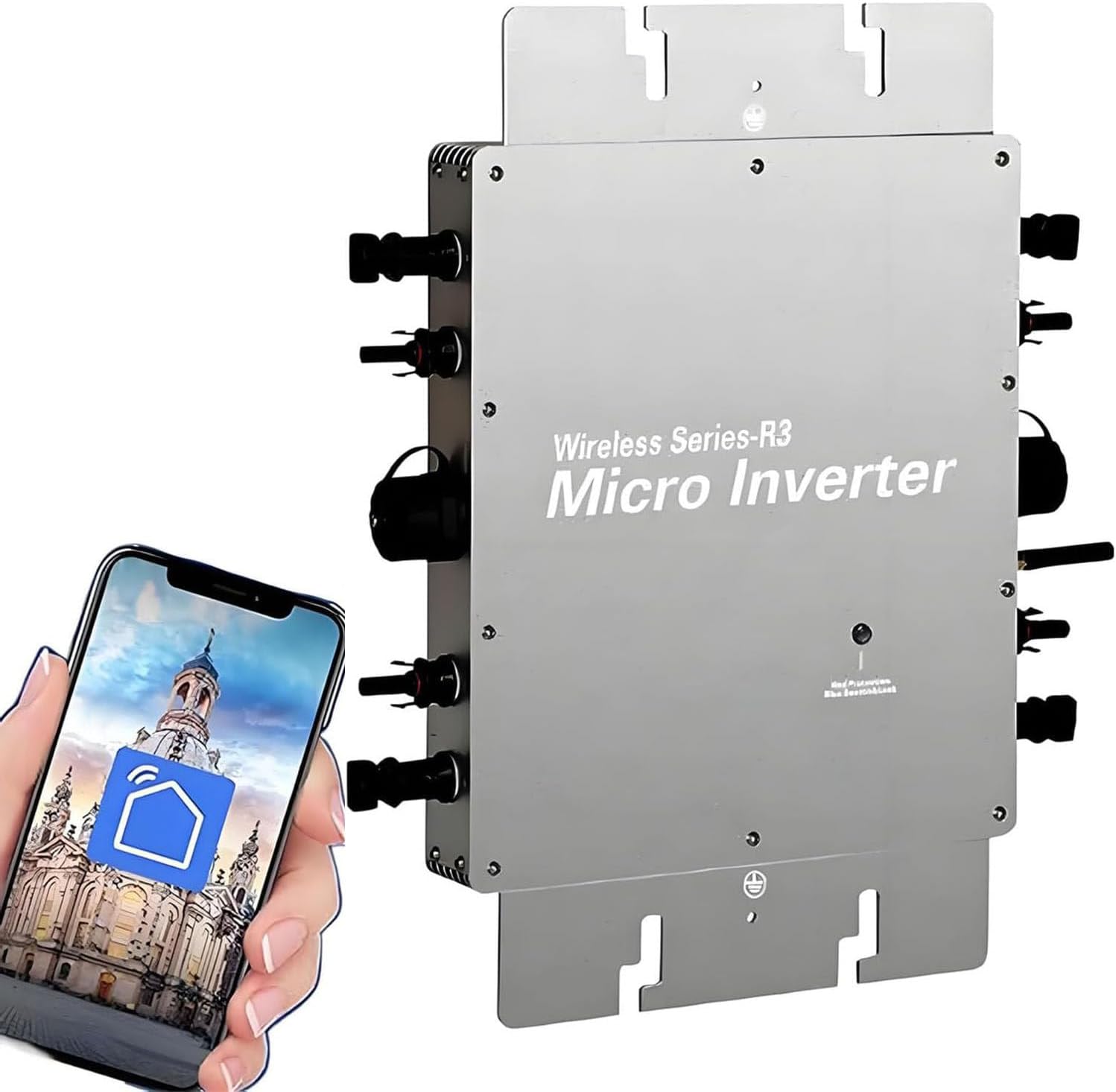 MPPT Microinverter 110V/220V, Pure Sine Wave Solar Grid Tie Inverter, IP65 Waterproof for Residential & Commercial Use, Ideal for Schools and Power Stats