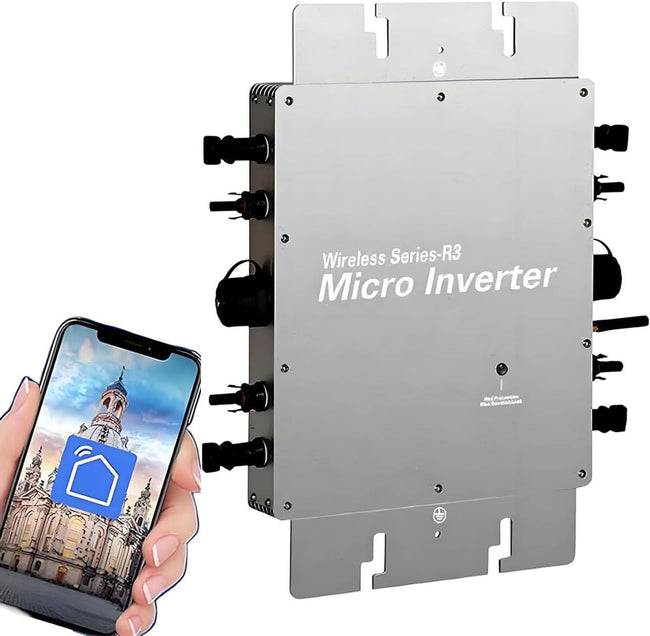 MPPT Microinverter 110V/220V, Pure Sine Wave Solar Grid Tie Inverter, IP65 Waterproof for Residential & Commercial Use, Ideal for Schools and Power Stats Hover Image