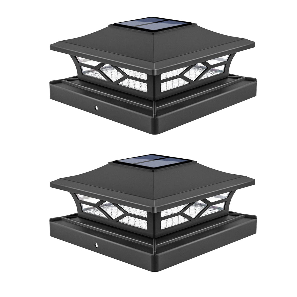 VOLISUN Solar Post Cap Lights: 8 - Pack Outdoor Deck Post Cap Lights White for Dock Fence Waterproof 2 Color Modes,4x4/6x6 Wooden/Vinyl Posts