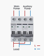 Chtaixi Manual Transfer Switch, 50 Amp 120V/240V AC Dual 2-Pole DIN Rail Mount RV Transfer Switch, Single-Side Interlock Circuit Breaker MTS D2P C50