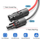 TAIFU Solar Panel Connectors to SAE Adapter Cable, 11FT 10AWG Solar Extension Cable with SAE Polarity Reverse Adapter for RV Solar Panel Caravan Battery Charger Kit