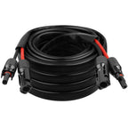 8AWG Solar Cable - 15FT Solar Panel Extension Cord 8 Gauge PV Wire with Flame Retardant Protective Sleeving Female & Male Waterproof Connector for RV, Photovoltaic Systems, Solar Panels (15 Feet)