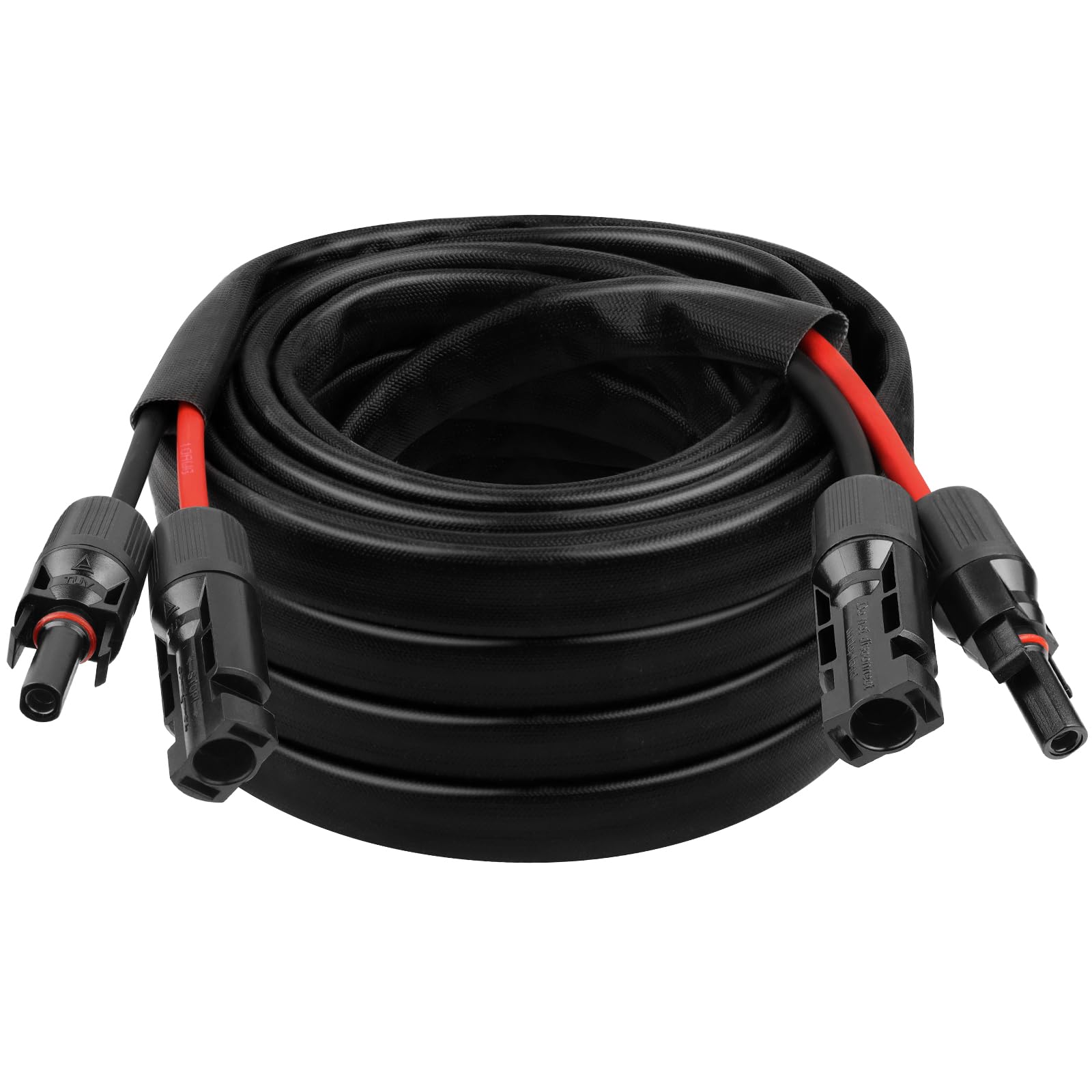 8AWG Solar Cable - 15FT Solar Panel Extension Cord 8 Gauge PV Wire with Flame Retardant Protective Sleeving Female & Male Waterproof Connector for RV, Photovoltaic Systems, Solar Panels (15 Feet)