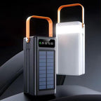 Solar Portable Charger, 120w Power Bank, Fast Charge with Built‑in Cables, Survival Gear with Led Light, Outdoor Accessory, High Capacity 50000mah Device for Camping Fishing Backpacking Road Trip