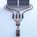Bateria Power Solar Connectors for 2 Solar Panels, IP68 Waterproof Solar Panel Connectors Splitter, 4 to 2 Y Branch Parallel Adapter for Solar Cable Extension