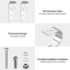 Anbte 4PCS Solar Panel Mounting Brackets for Balcony, Stainless Steel Universal PV Module Hooks, Anti-Corrosion Solar Panel Mounting Kit for Balcony, Flat Roof, Garage Roof, Silver