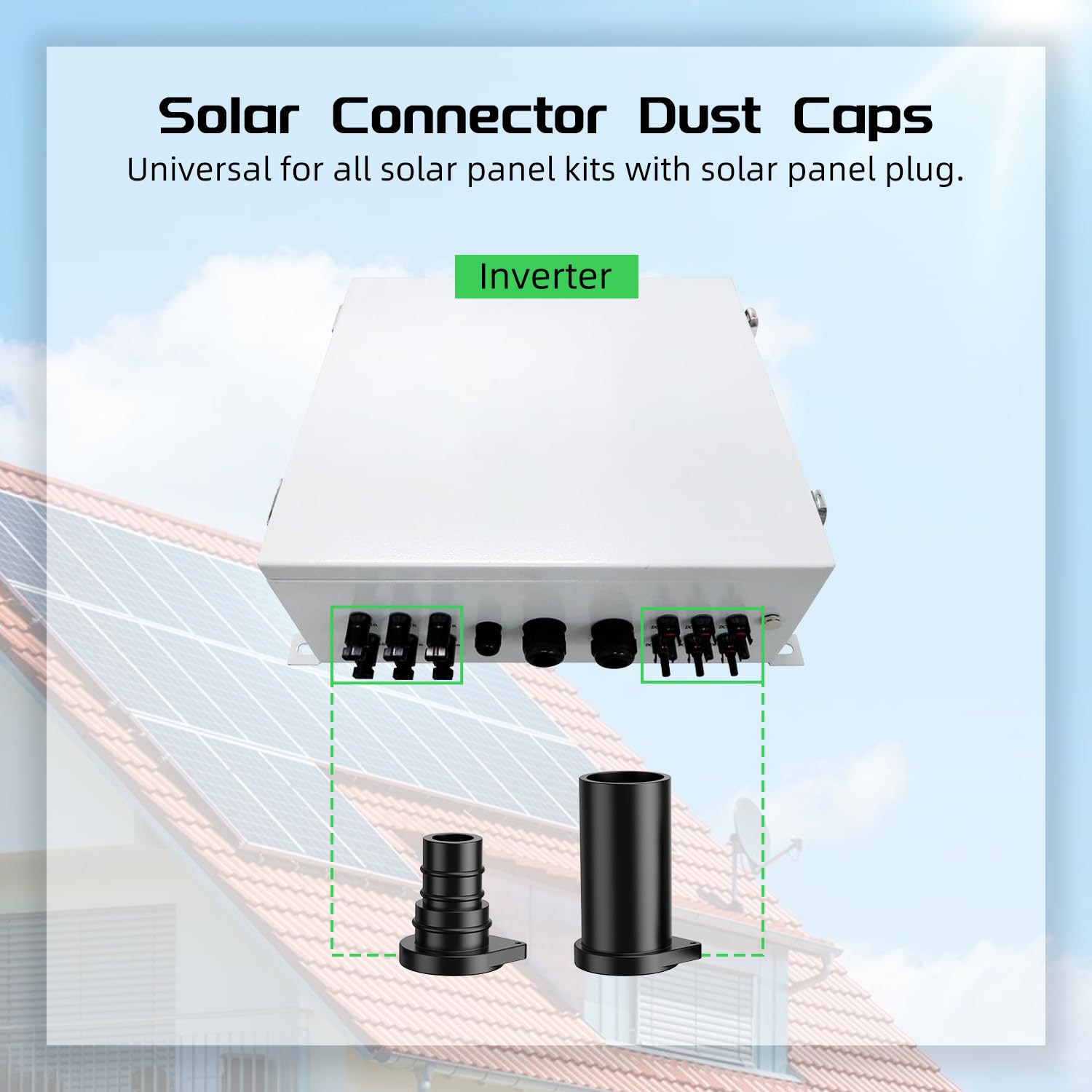 Bateria Power 12 Pairs Solar Connector Caps, IP68 Solar Panel Connectors Caps Weather Resistant Solar Dust Caps for Male and Female Solar Connectors