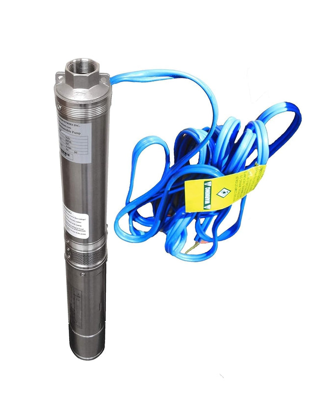 Hallmark Industries MA0459X-14A Deep Well Pump, 3" (3.3 Max), 3/4 HP, 230V/60Hz/1Ph, 14 Stage, 270' Head, 13 GPM, 1"Npt, Stainless Steel Shell Hover Image