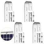 Anbte 4PCS Solar Panel Mounting Brackets for Balcony, Stainless Steel Universal PV Module Hooks, Anti-Corrosion Solar Panel Mounting Kit for Balcony, Flat Roof, Garage Roof, Silver