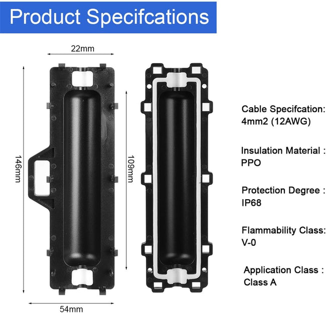 Waterproof Protection Box for Solar Panel Connectors 3PCS Marine Photovoltaic Connector Enclosure Case Weather Resistant Solar Cables Connection Protector Housing Main Image