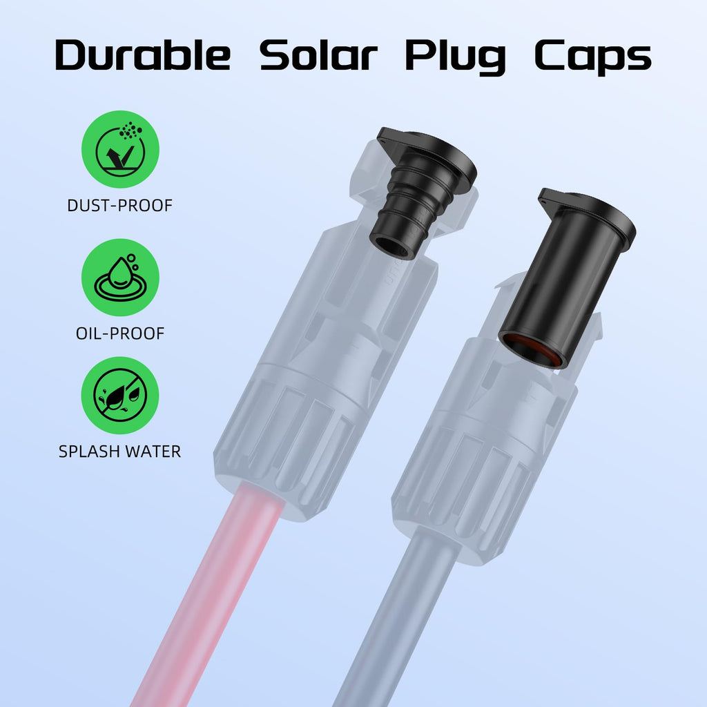 Bateria Power 12 Pairs Solar Connector Caps, IP68 Solar Panel Connectors Caps Weather Resistant Solar Dust Caps for Male and Female Solar Connectors