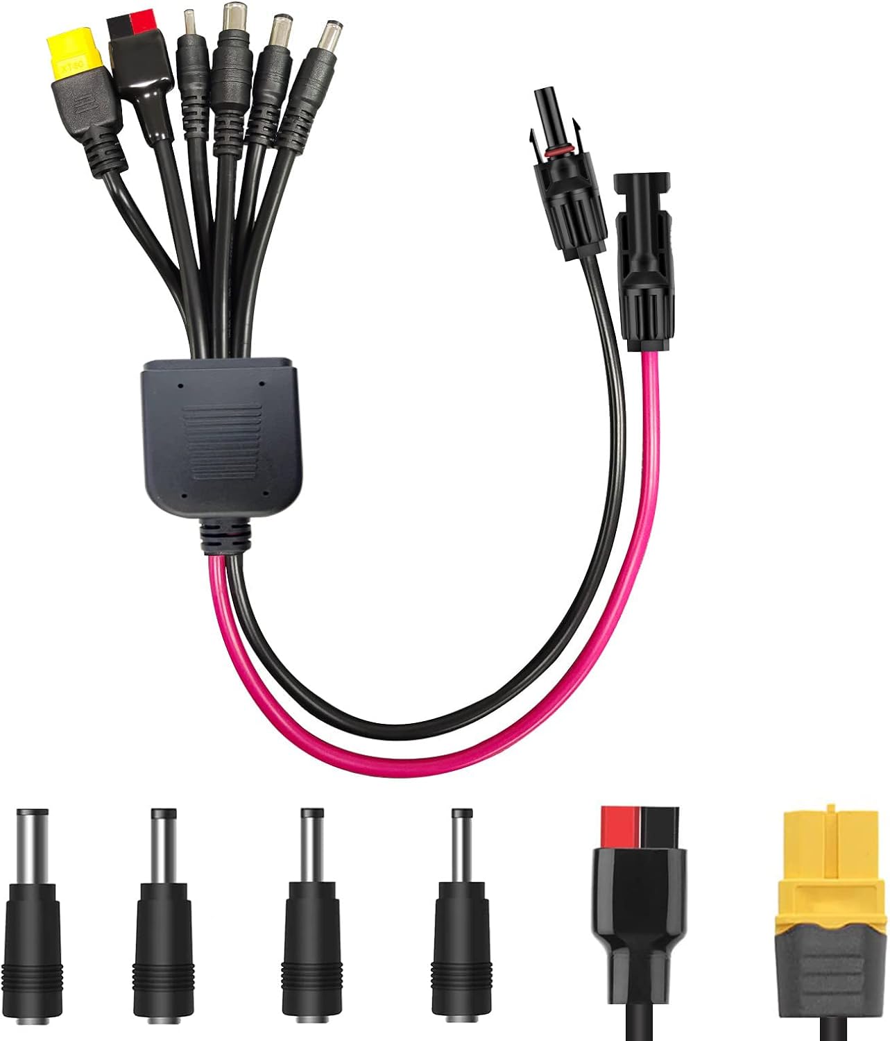 6-in-1 Solar Connector Kit with Female and Male Connectors, Universal Solar Adapter Cable Compatable for Solar Panel & Solar Power Staion