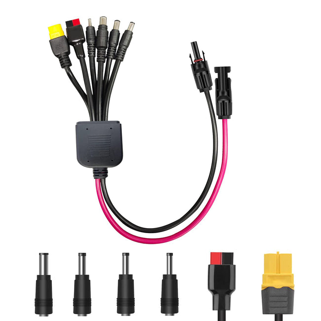 NECESPOW 6-in-1 Solar Connector Kit with Female and Male Connectors, Universal Solar Adapter Cable Compatable for Solar Panel & Solar Power Staion Hover Image