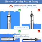 24V DC Solar Deep Well Pump,260W Submersible Water Pump,131FT Lift,Solar Powered Water Pump for Industrial, Irrigation and Home Use (20.8, Liters Per Minute)