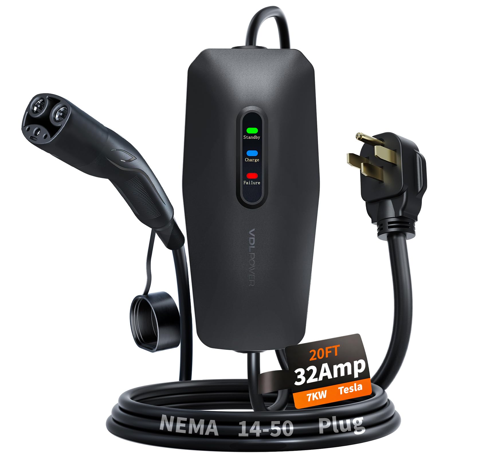 Level 1&2 Tesla Charger 2026 Upgraded, Level 1 ev Charger for Tesla with 20FT Cable, 3.5KW 16Amp, 110V-240V, NEMA 6-20 & 5-15, NACS Connector, Portable Electric Car Charger for Tesla Models Y/X/3/S