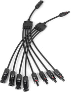 Solar Panel Connector 4 to 1 Solar Panel Splitter 4 Way 1000V Solar Panel Parallel Connectors Solar Adapter Cable Plug Pair for Solar System Solar Panel (4 to 1 1 Pair)