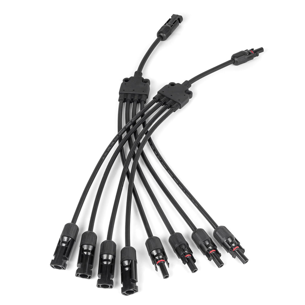 Pjerjzn Solar Panel Connector 4 to 1 Solar Panel Splitter 4 Way 1000V Solar Panel Parallel Connectors Solar Adapter Cable Plug Pair for Solar System Solar Panel (4 to 1 1 Pair)