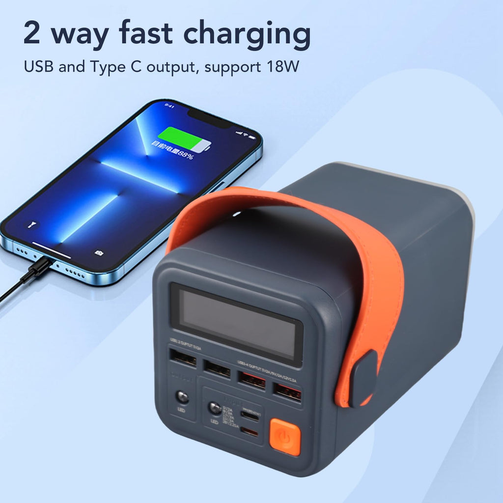 Power Station with 60000mAh Lithium Battery - Portable Bidirectional Fast Charging for Outdoors Camping and Emergency Blackout(Grey)