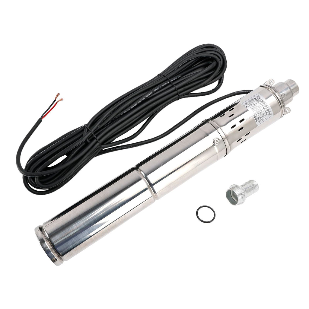 Areyourshop 3" 48V 750W MPPT Screw Solar Bore Pump Submersible Deep Well Maximum Head 140M 750W Deep Well Solar Pump with Strong Brushless Motor