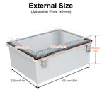 HoHaing Junction Box,IP67 Waterproof Electrical Box Hinged Clear Cover,Electrical Enclosure with Stainless Steel Latch,Terminal Box with Mounting Plate,Wire Connectors,Electrical Tapes,13.8"x9.8"x5.9"