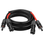 8AWG Solar Cable - 15FT Solar Panel Extension Cord 8 Gauge PV Wire with Flame Retardant Protective Sleeving Female & Male Waterproof Connector for RV, Photovoltaic Systems, Solar Panels (15 Feet)