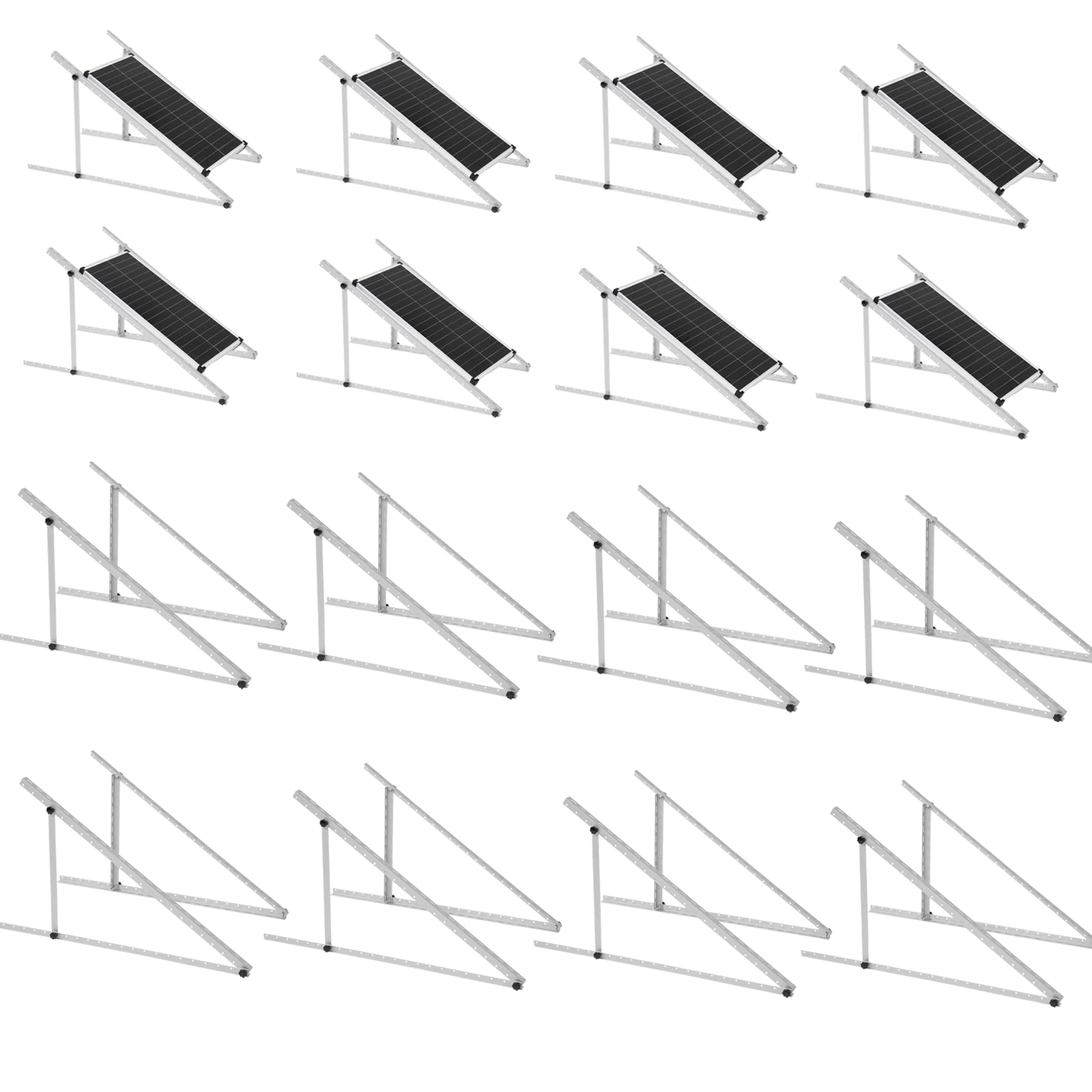 45" Solar Panel Mount Brackets Adjustable Solar Panel Tilt Mount Brackets for 100-400 Watts Solar Panel 2400Pa Windproof for Roof, RV, Ground, Boat and Off-Grid (Brackets)