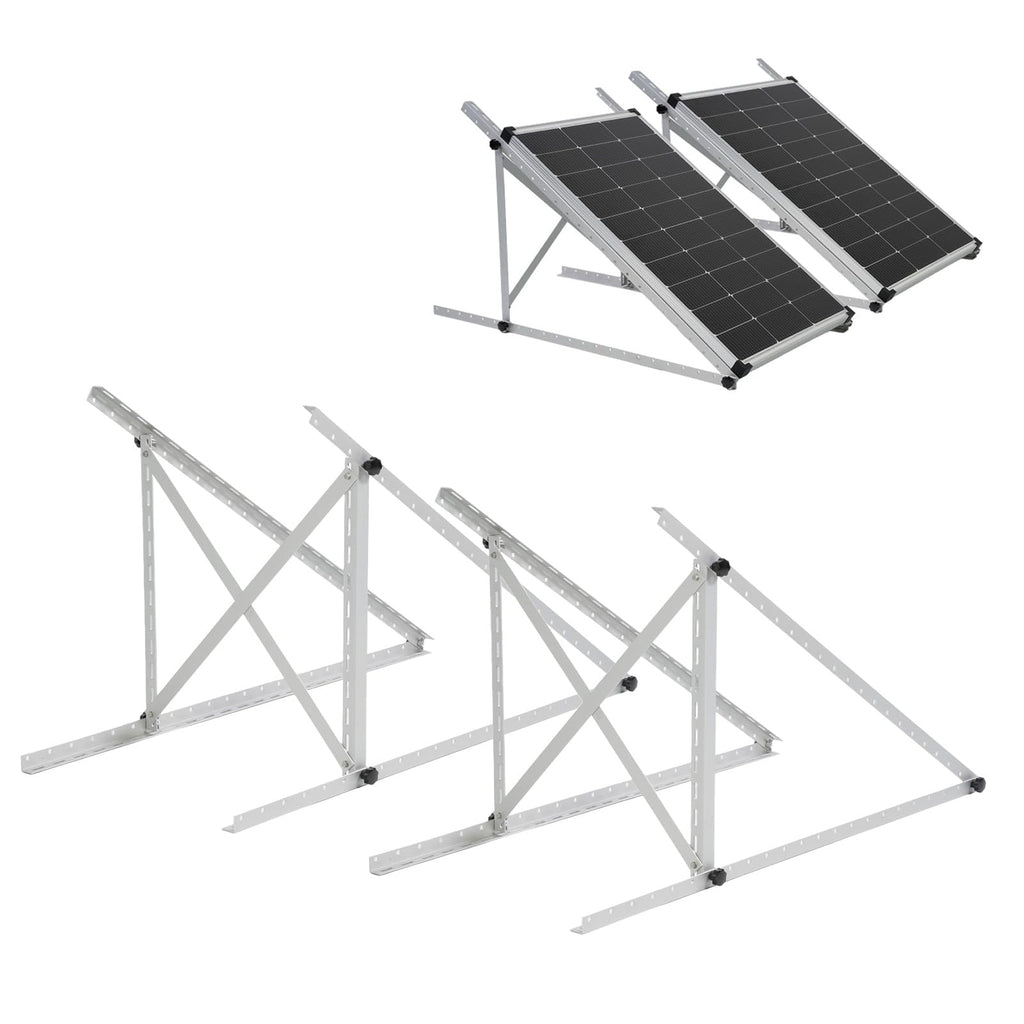 45" Solar Panel Mount Brackets Adjustable Solar Panel Tilt Mount Brackets for 100-400 Watts Solar Panel 2400Pa Windproof for Roof, RV, Ground, Boat and Off-Grid (Brackets)