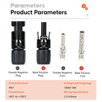 dakewang 24 Pairs 1000V 30A Solar Panel Connectors, 14-10AWG Crimping Tool and Heavy Duty Wire Stripper for MC4 Connectors and Solar Cable.