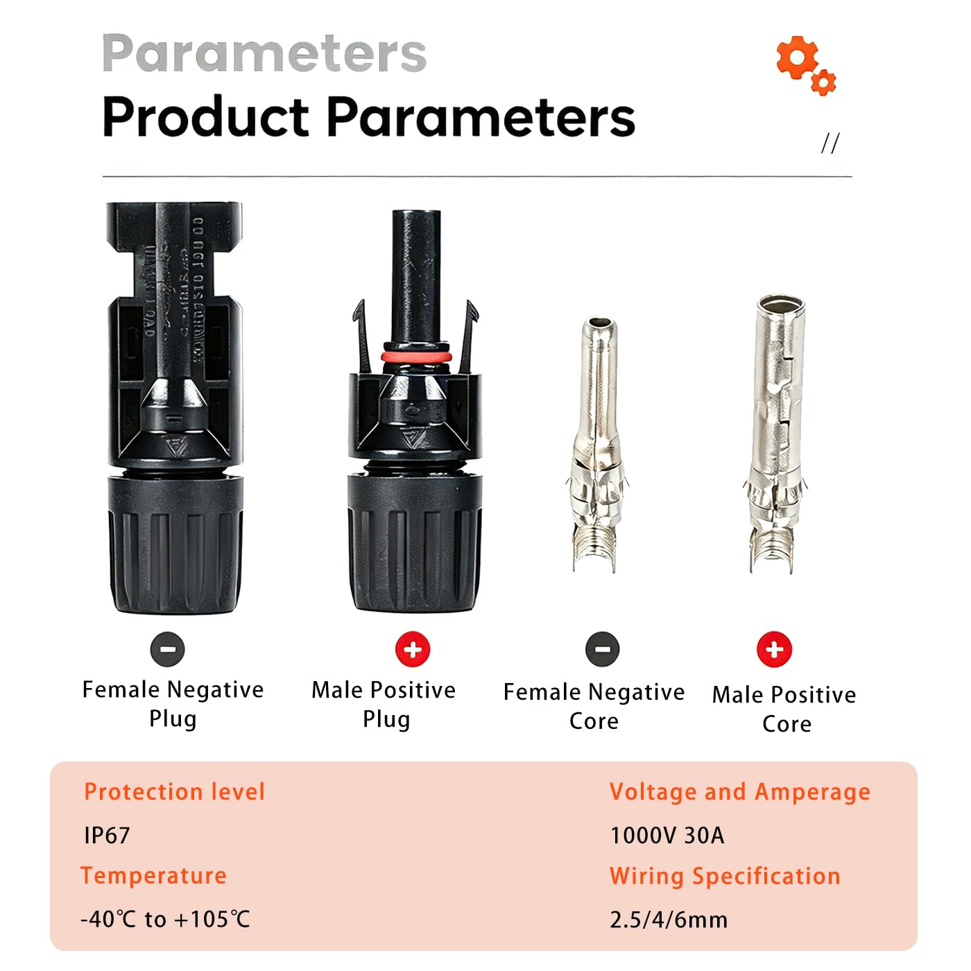 dakewang 24 Pairs 1000V 30A Solar Panel Connectors, 14-10AWG Crimping Tool and Heavy Duty Wire Stripper for MC4 Connectors and Solar Cable.
