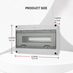 MOLLOM 15 Way Circuit Breaker MCB Distribution Protection Box with DIN Rail, IP65 Waterproof,for Indoor and Outdoor