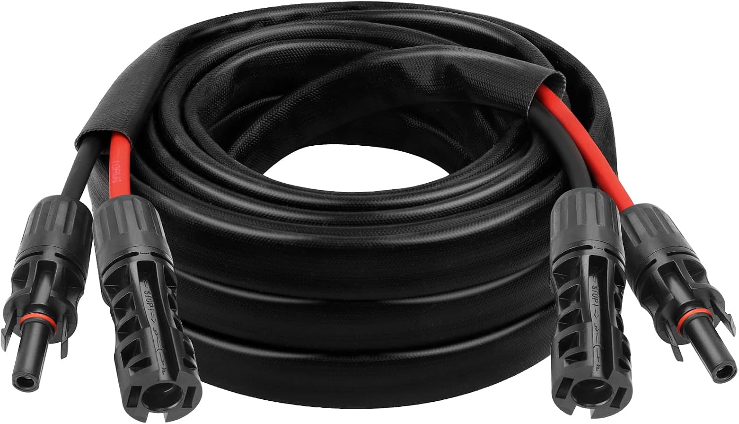 8AWG Solar Cable - 15FT Solar Panel Extension Cord 8 Gauge PV Wire with Flame Retardant Protective Sleeving Female & Male Waterproof Connector for RV, Photovoltaic Systems, Solar Panels (15 Feet)