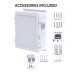 Akwscyby Outdoor Electrical Box, Waterproof Electrical Junction Box IP65 ABS Plastic Enclosure with Fan & Thermostat, Mounting Plate and Hinged Lid (18.1" Hx 12.5" L x 6.3" W)