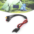 4 in 1 Solar Panel Extension Cable for 30A DC5521/7909/XT60 Connector 12AWG-16AWG IP68 PV Wire for Power Stations