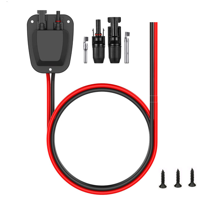 Solar Weatherproof Entry Gland Entry Housing, Through RV roof Solar Entry housing with 10AWG Solar Extension Cable Solar Connector Solar Project on RV, Campervan, Van Hover Image