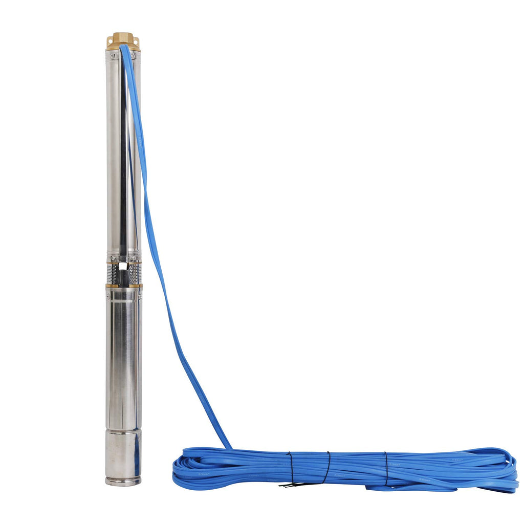 SHYLIYU Submersible Pumps 3" OD Pipe 220-240V/60HZ 0.75KW 1HP Stainless Steel 1" Outlet Submersible Bore Pump Deep Well Pump with Control Box for Farm Irrigation