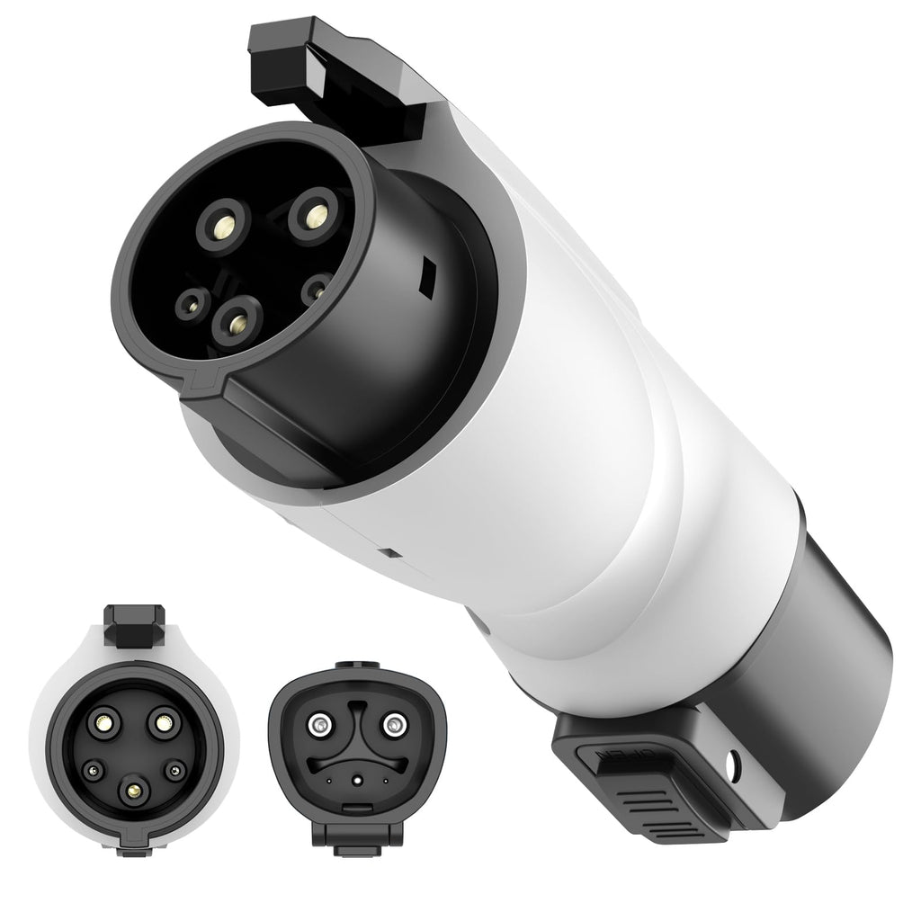 Nacs to J1772 Adapter, Portable Tesla to J1772 Adapter with Fixed Lock Works IP65, Max 80A 250V Converter Compatible with Nacs Wall Mobile Connector Target Chargers for All J1772 EVs Black