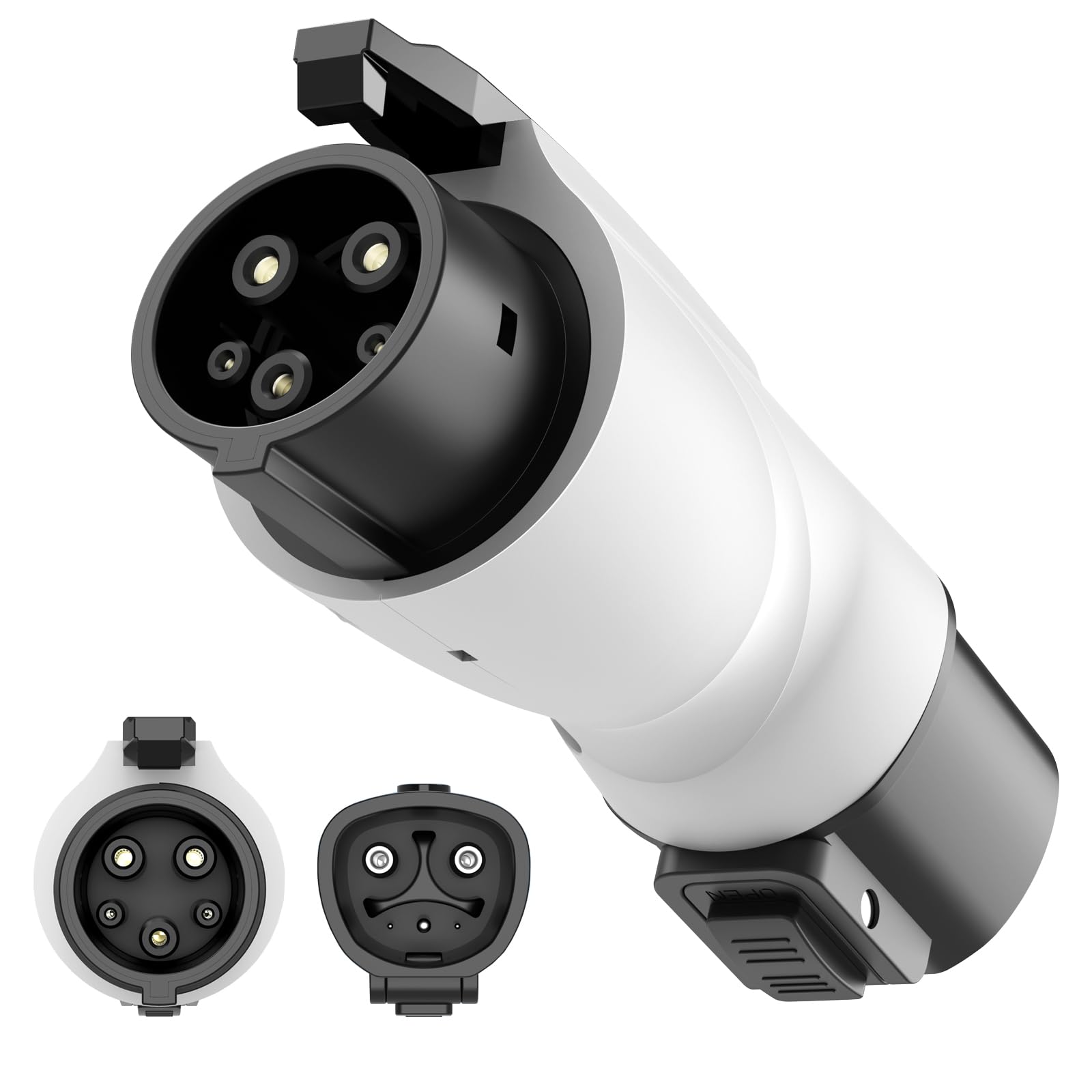 Nacs to J1772 Adapter, Portable Tesla to J1772 Adapter with Fixed Lock Works IP65, Max 80A 250V Converter Compatible with Nacs Wall Mobile Connector Target Chargers for All J1772 EVs Black