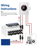 DIHOOL Solar Panel Disconnect Switch 4 String 30 Amp DC Circuit Breaker Box 4 in 4 Out Solar Combiner Box