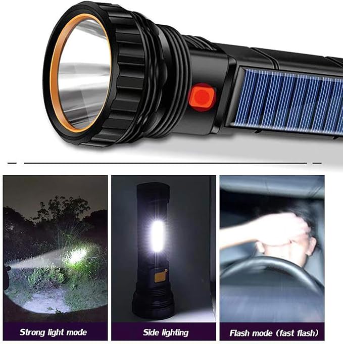 Solar/Rechargeable Multi Function 1000 Lumens LED Flashlight