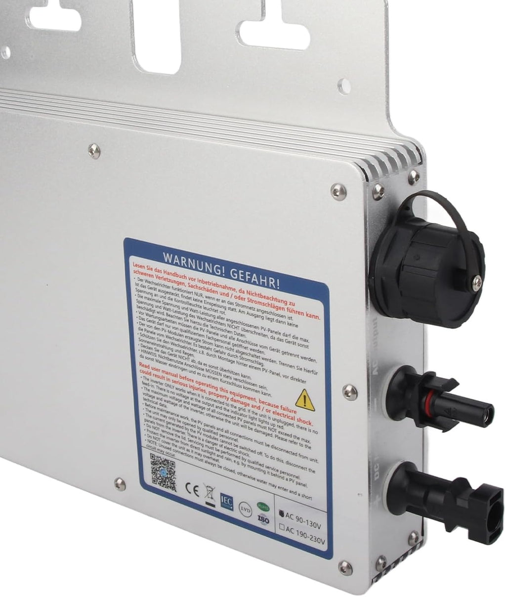 800W Solar Inverter Control Automatic Identification Power Inverters DC to AC 120V 230V Solar Grid Tie Micro Inverter(Silver US Plug)