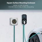 Nema 14-50 EV Outlet with Surface Mount Box Kit, Weather Resistant 50 amp EV Charging Straight Blade Device Receptacle, 3-Pole 4-Wire Grounding, 50A 125/250V,ETL Listed,Black