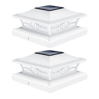 VOLISUN Solar Post Cap Lights: 8 - Pack Outdoor Deck Post Cap Lights White for Dock Fence Waterproof 2 Color Modes,4x4/6x6 Wooden/Vinyl Posts