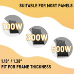 Solar Panel Mounting Brackets, Roof Mount Kit, Rails and Clamps Included for Thickness 1.18”-1.38”, 4pcs in A Row Assembly on Tin, Flat and Sheet Rooftop, Aluminum Alloy